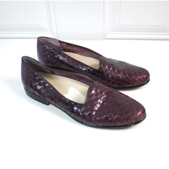 Trotters Liz Amethyst Leather Woven Loafers Slip On Shoes Size 9N US - Picture 1 of 7